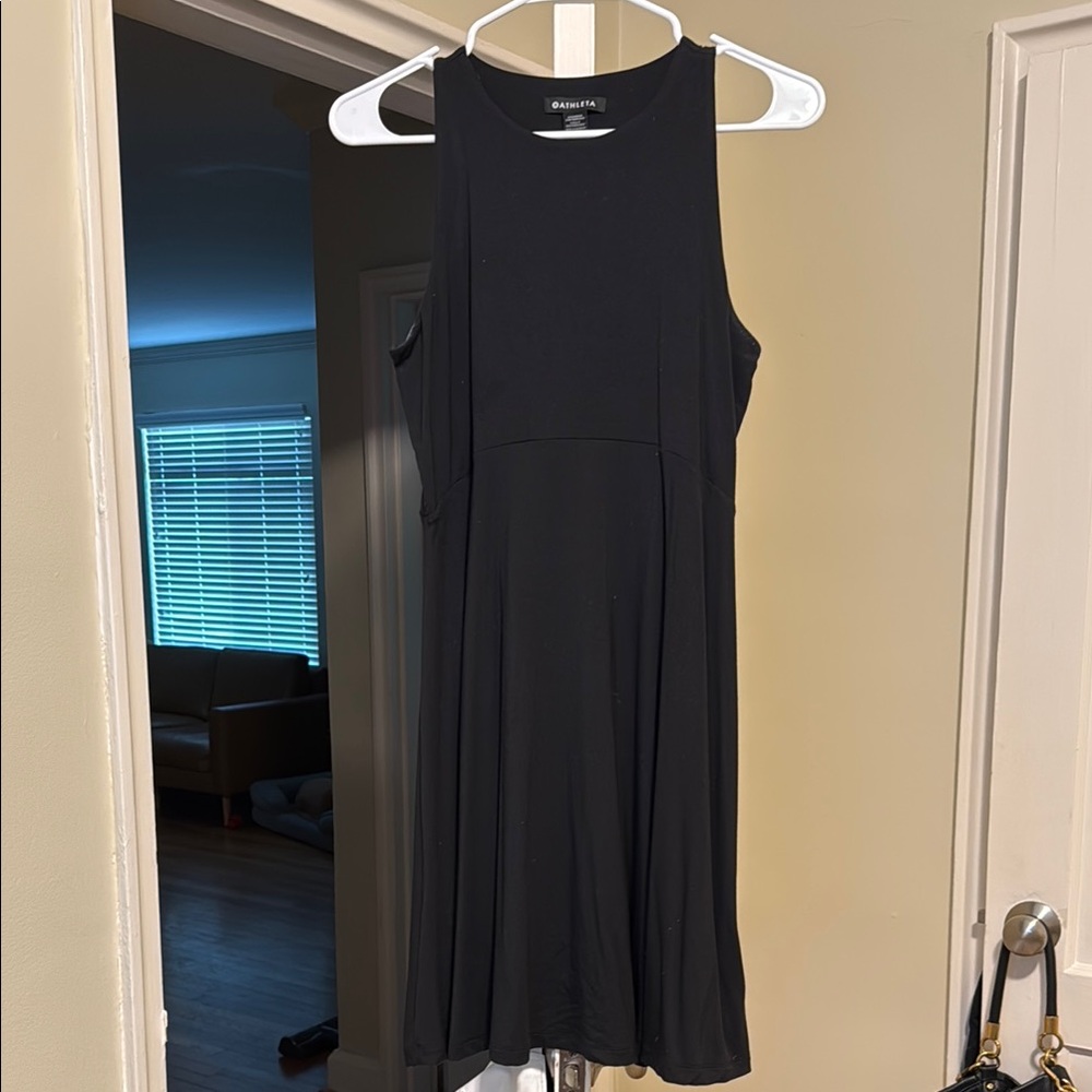 Athleta High Neck Black Mini Dress